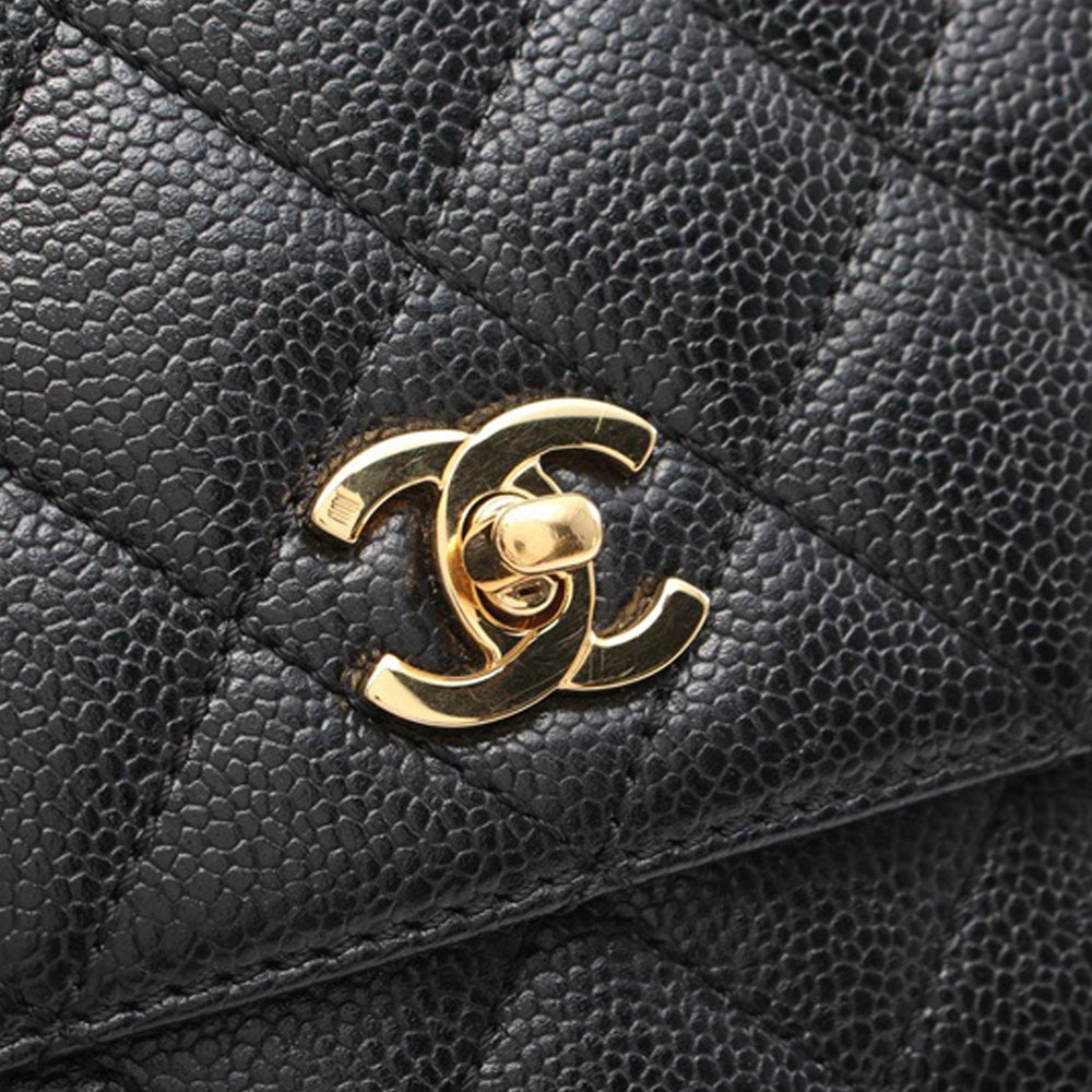 Chanel Caviar Kelly Top Handle Bag Black