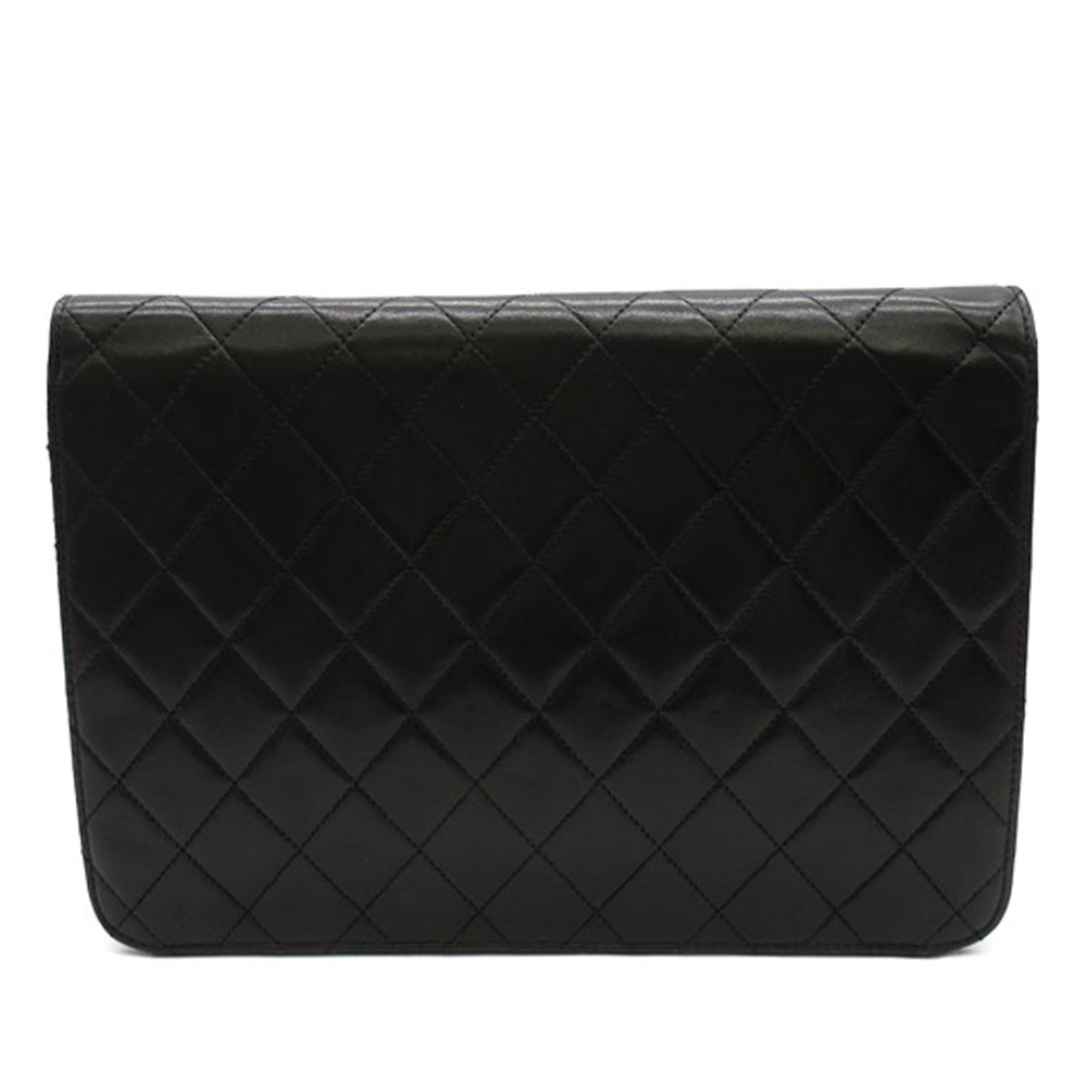 Chanel CC Quilted Lambskin Single Flap Black