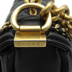 Chanel Small Lambskin Boy Top Handle Black