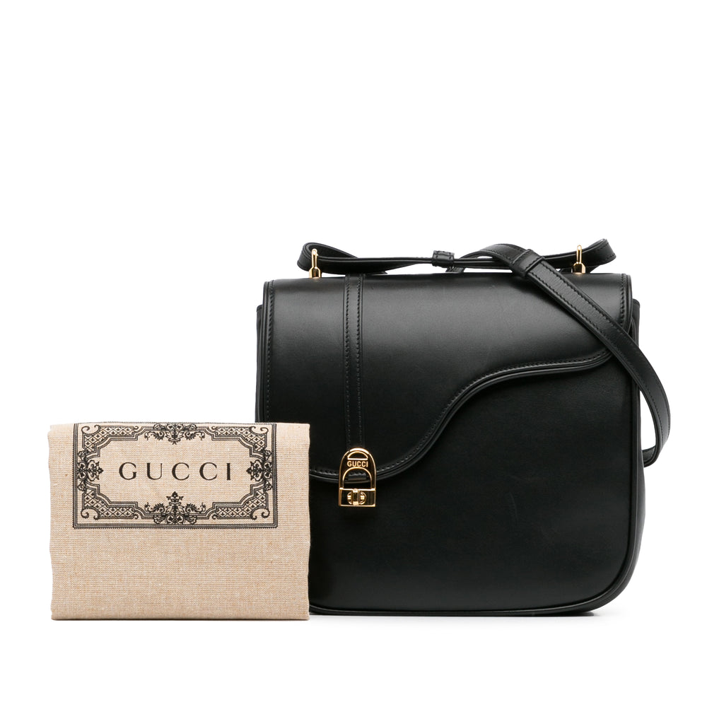 Gucci Leather Equestrian Crossbody Black