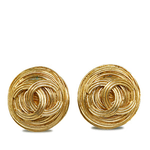 Chanel CC Clip-on Earrings Gold