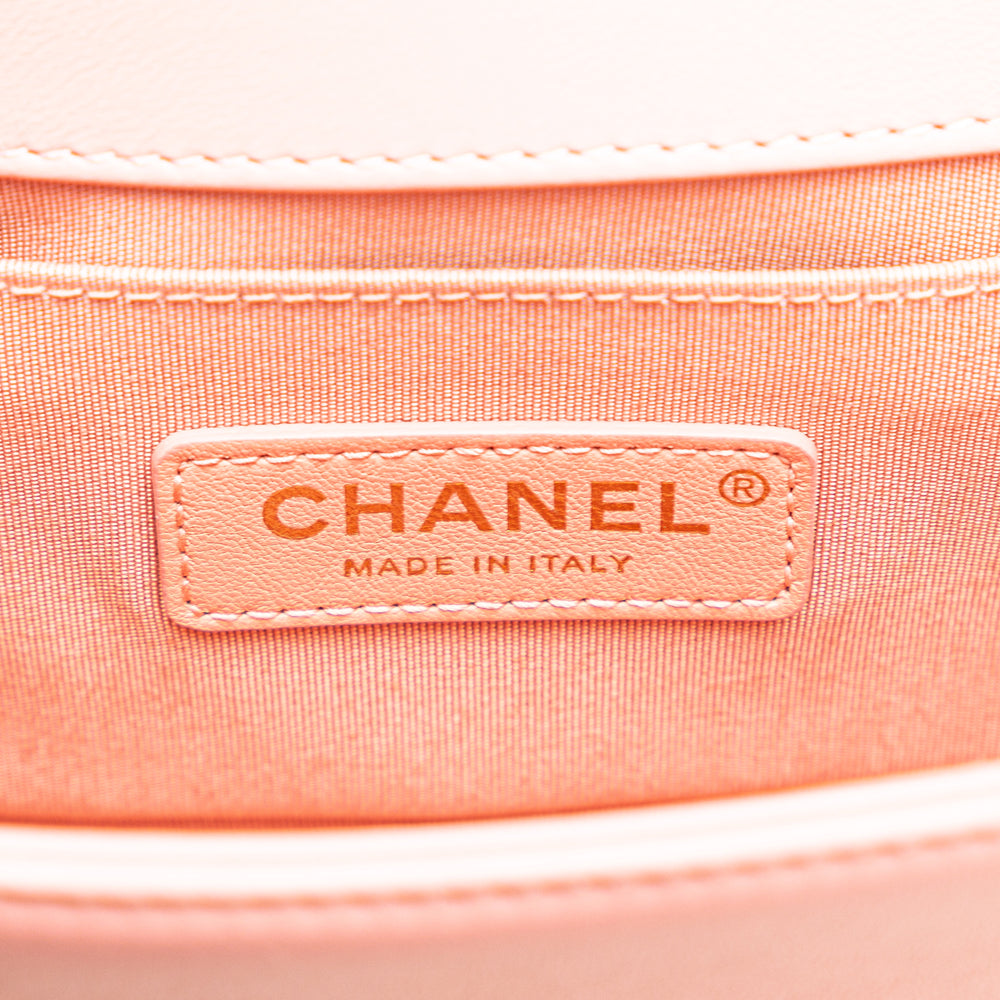 Chanel Small Braided Chevron Boy Flap Pink