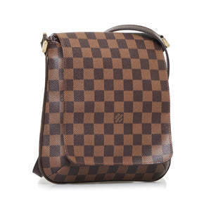 Louis Vuitton Musette Shoulder Bag in Damier Canvas and Brown